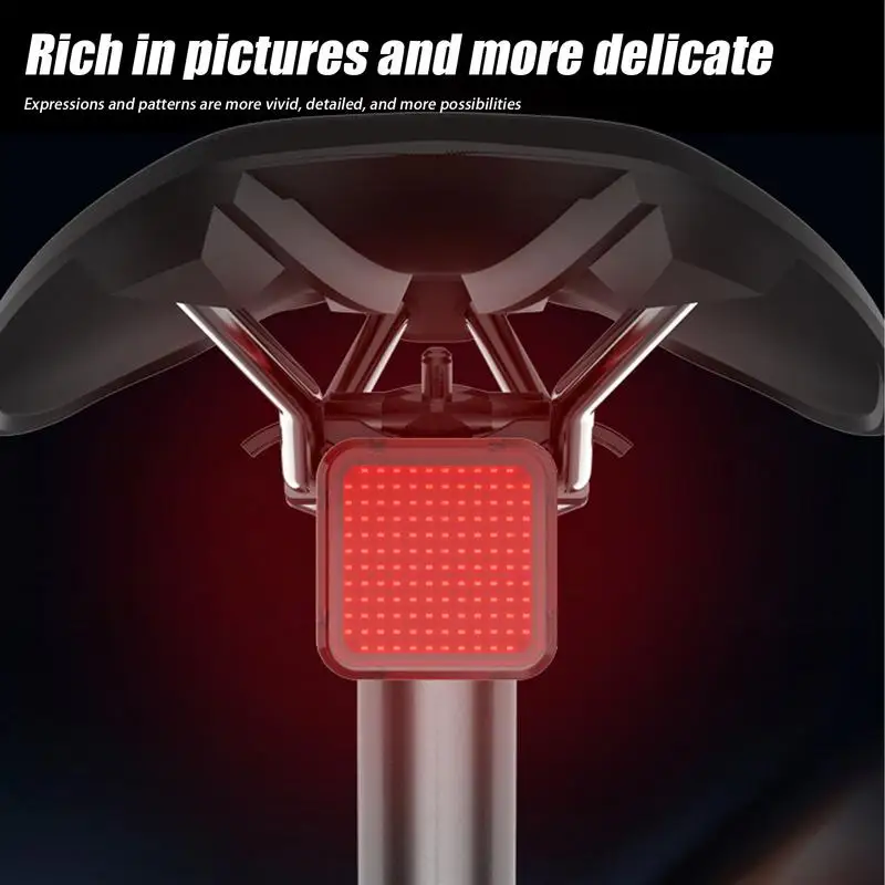 Tail Light For Bike Rechargeable Bike Lights Long Battery Life Multi-dynamic Expressions LED Warning Lighting Cycling