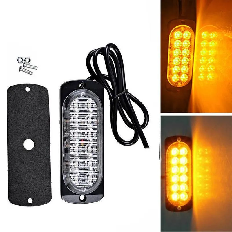 12V-24V Led Light Bar Amber Car Truck Side Marker Light Turn Light Bar Indicators Lamp Hazard Beacon Lamp 6 Led