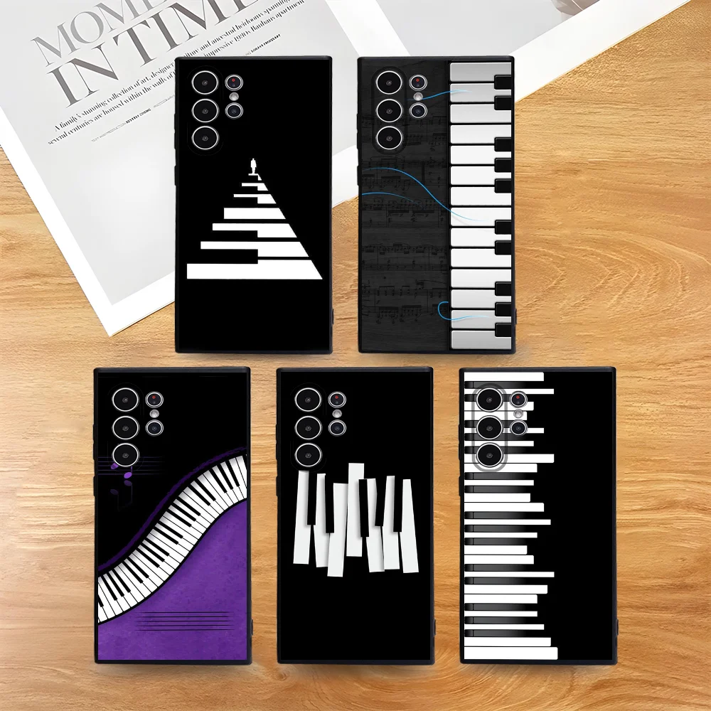 

Music Piano Keyboard Phone Case For Samsung Galaxy S25 S24 S22 S23 Ultra S21 S20 Plus 5G Frosted Non-Slip Full Cover Soft Case