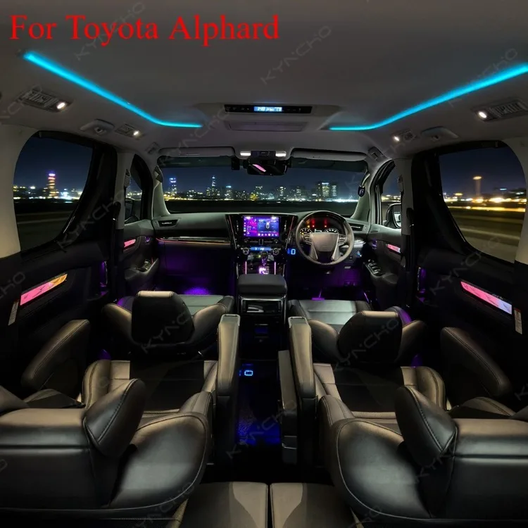 For Toyota Alphard 2015 2023 Car Ambient Light Symphony LED Auto Interior Lighting 64 Color Changing LED Auto Interior Lighting