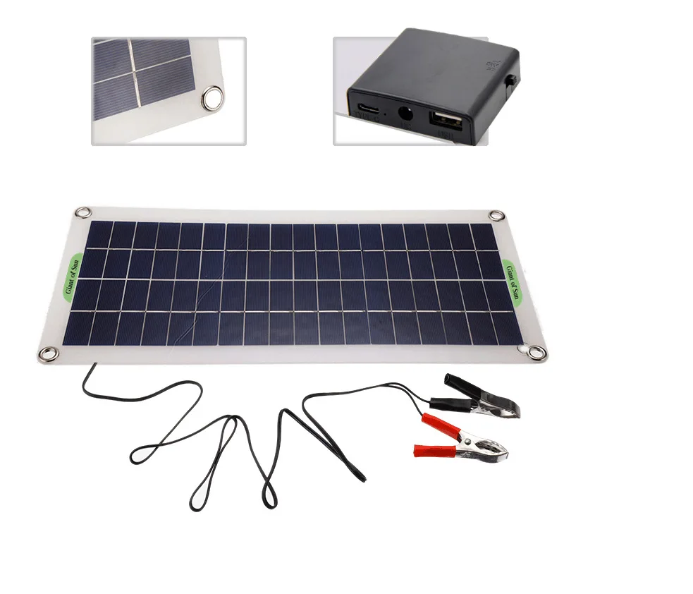 Imagem -06 - Painel Solar Flexível Carregador de Bateria 12v Dual Usb 10a100a Células Solares Impermeáveis ao ar Livre Telefone Carro Iate rv Rz500w