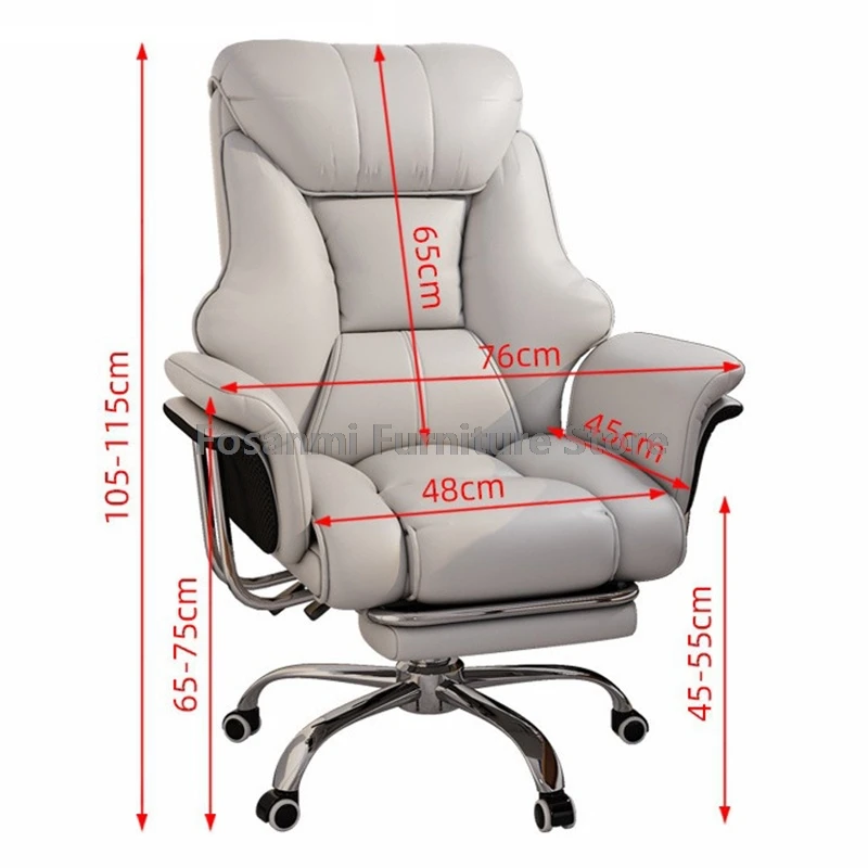 Strong Support Leather Office Chair with Wide Armrests Ergonomics Home Gamer Desk Swivel Chair Adjustable Gaming Computer Chairs
