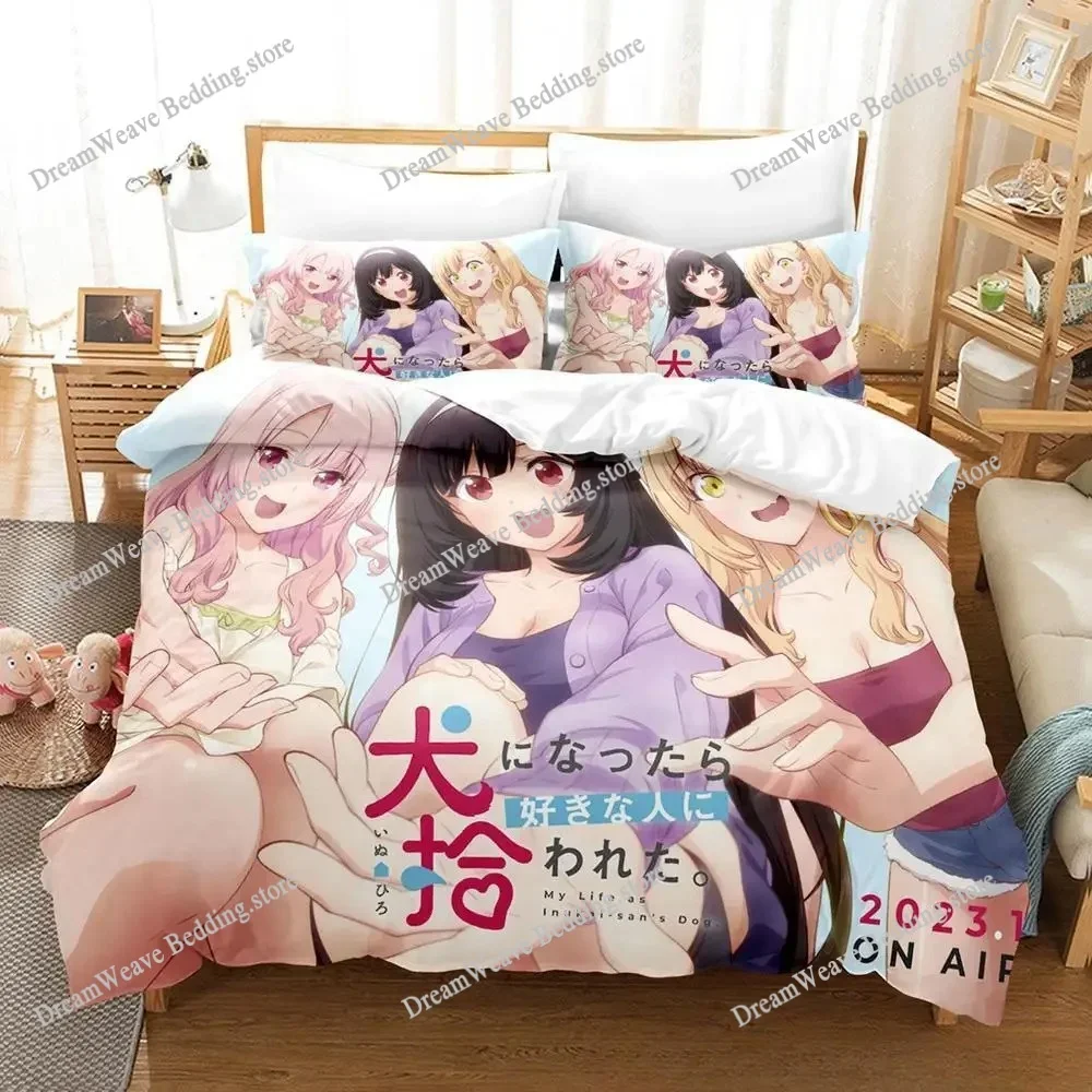 My Life As Inukai-san’s Dog Cartoon Poster Sheets Quilt Covers Bedding Dormitory Sheets Bedding Set Soft Warm Bedding Set963963