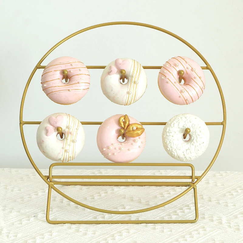 European style iron dessert table ornaments, folding donut racks, wedding party donut display racks, table decoration