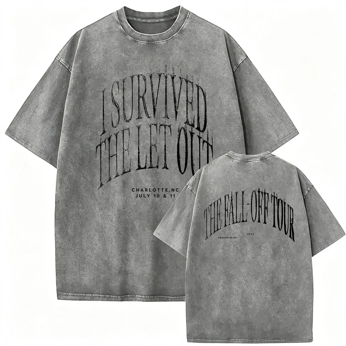 Vintage Washed J Cole The Fall Off Tour 2026 Double Sided Print T Shirts Men Women Hip Hop Loose Short Sleeve T-shirt Streetwear