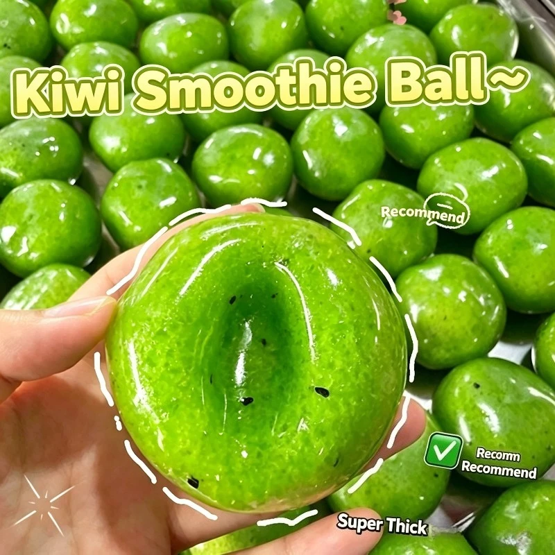 Kiwi Slush Squeeze Ball Quietschendes Fidget-Spielzeug mit Knirschgeräusch, nicht zurückfedernd, handgemachter Squishy Ball, realistische Simulation, Entspannungsspielzeug – Detail 2