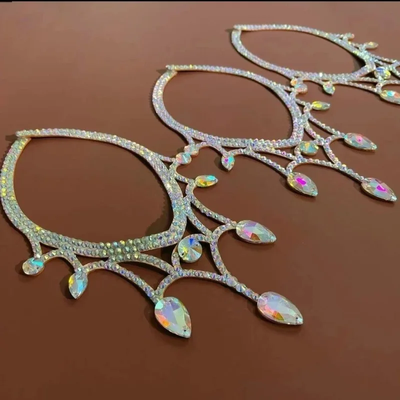Collier de performance en daim personnalisé, accessoires de performance de danse du ventre, collier exclusif de concours de danse latine
