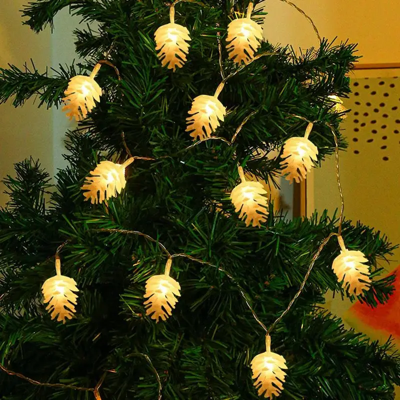 2/3meters  Pine Cone LED String Lights Outdoor LED Lights Flexible Decorative Lights For Christmas Tree Door Window