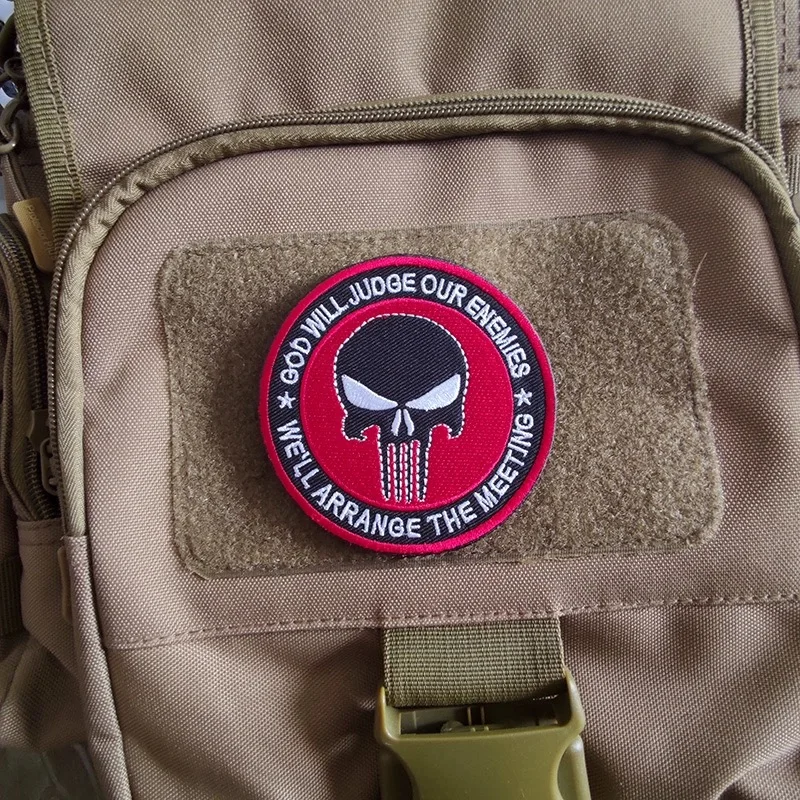 Odznaka wojskowa Punisher Patch Tactical Army Fan Series 3D Haftowana opaska na ramię Plecak Naklejka Naszywki na ubrania Haczyki Naszywki