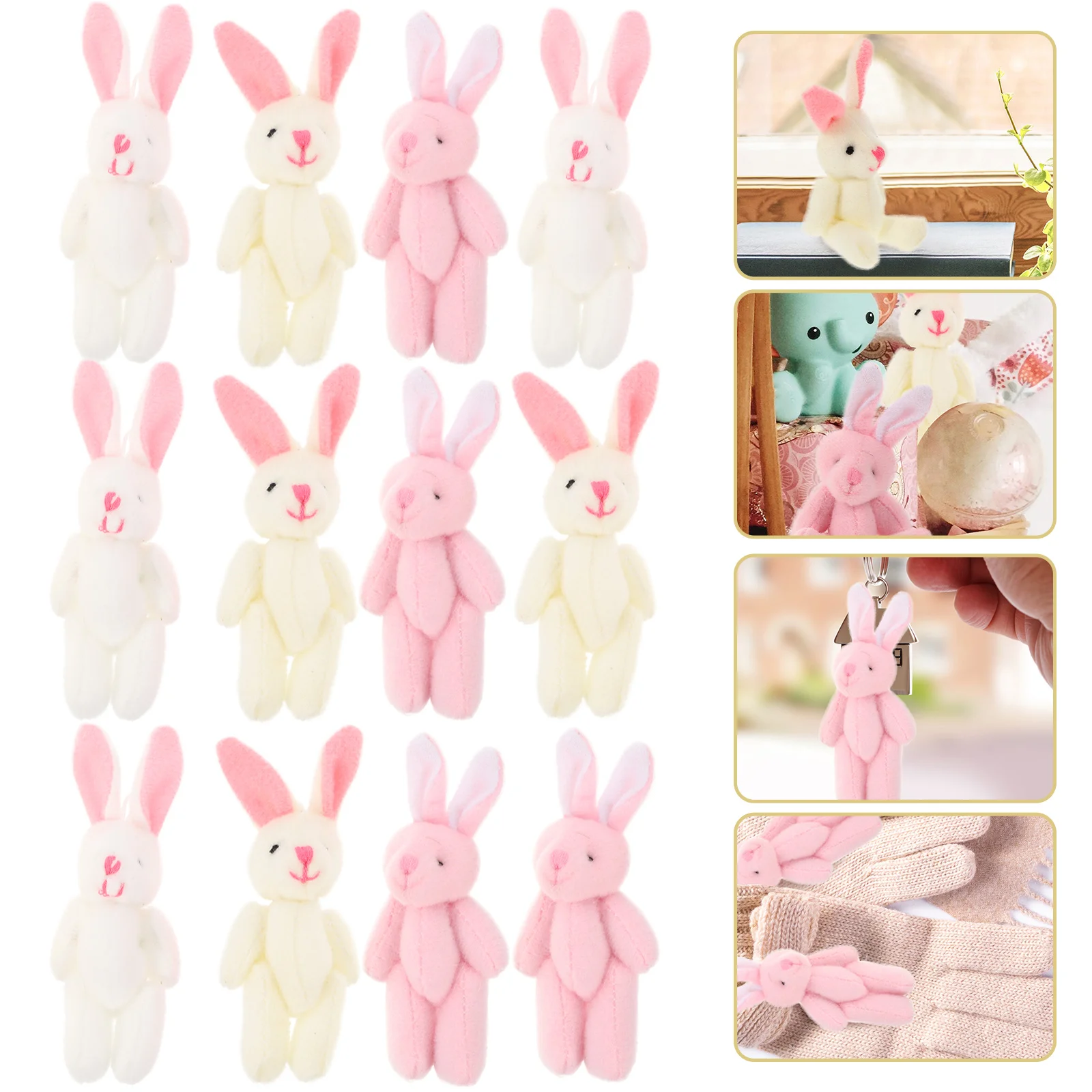 15-częściowy prezent samochodowy Knuckle Rabbit Pendant Cars Toys Animal Chinese New Year Stuffed Mini Baby Dolls Pp Cotton Bunny