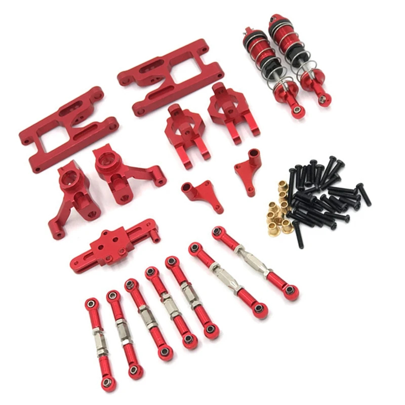 Untuk Weili 1/12 12427 12428 12423 suku cadang mobil Remote Control Feiyue Aksesori Upgrade logam merah