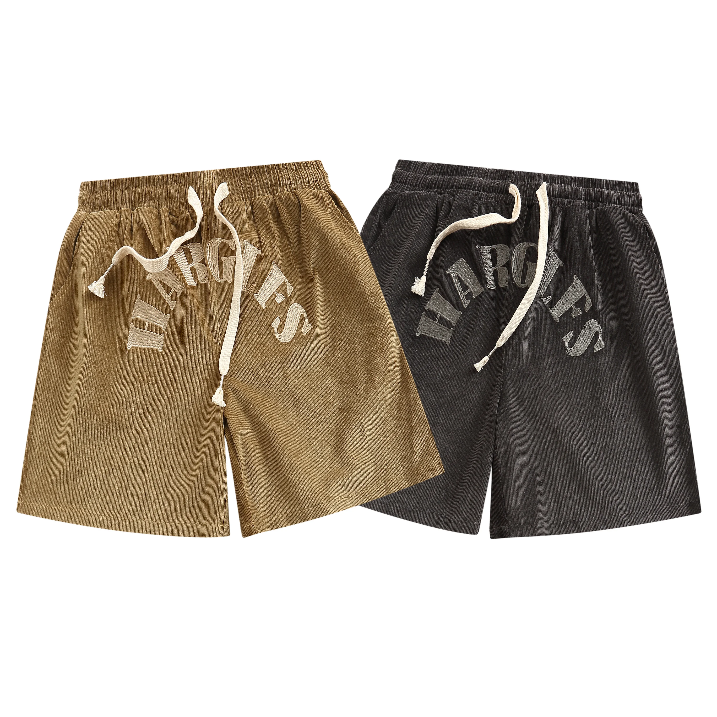 

Новые летние вельветовые рабочие шорты для мужчин и женщин, свободные прямые шорты модного бренда, летние шорты-капельсы.