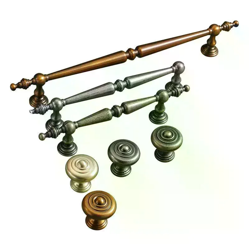 1PCS Antique Bronze Brass Pull Handles Vintage Cabinet Door Drawer Wardrobe Handles Knobs