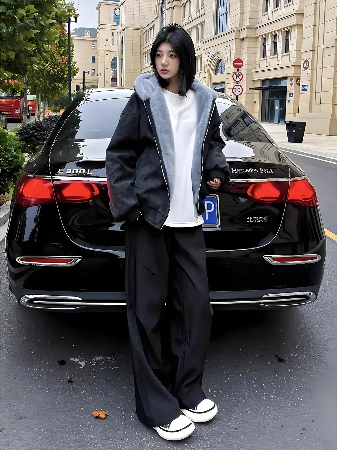 معطف شتوي للرجال من القطن من Thiened معطف شتوي بياقة من الفرو وسحاب مبطن للإغلاق طويل Sve بطول الوقوف معطف بلون نقي