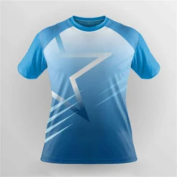 2024 Badminton Sports Men's T-shirt Fitness Running Sportswear Women's Table Tennis Shirt Plus Size Round Neck Quick Drying Tops