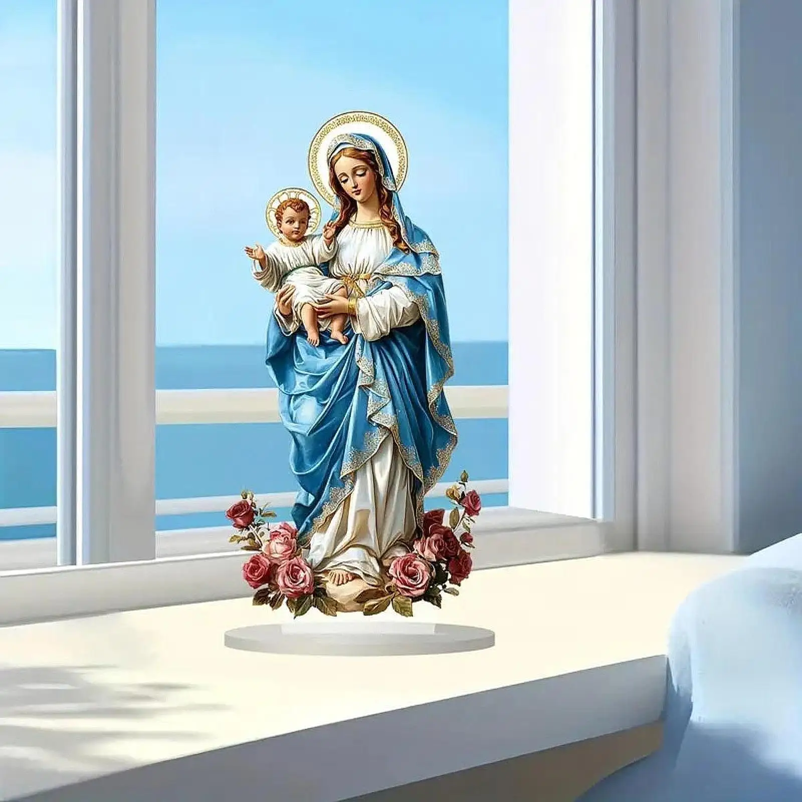 祝福されたマリーアクリルアートサイン、2D宗教、寝室、お祭り、オフィス