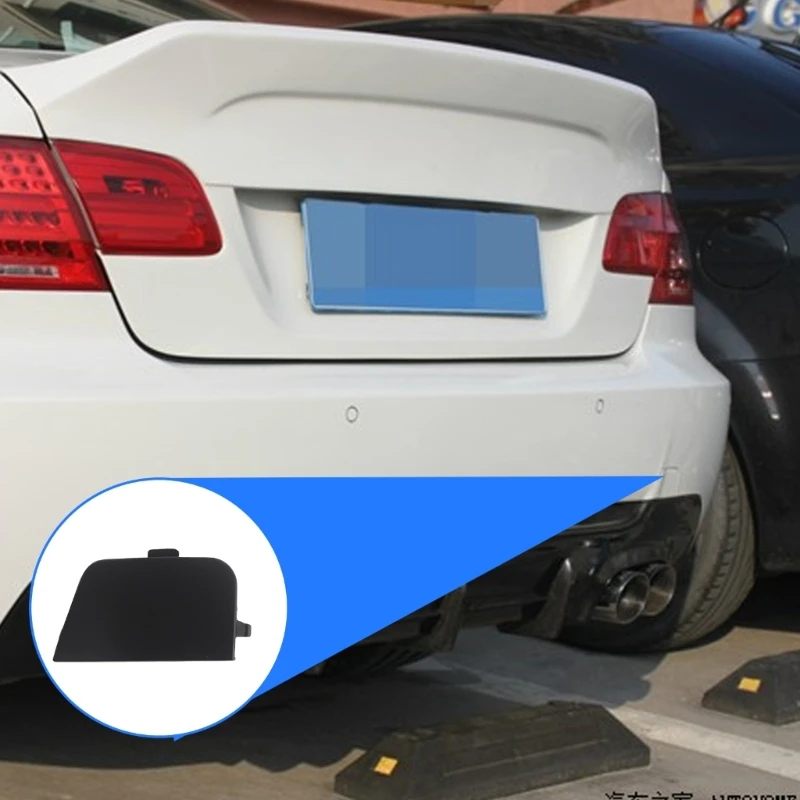 Rear Bumper Tow Hook Eye Cover Flap Caps for E92 E93 2007-2013 51127893147 Replacement Tow Hook Cover Caps Black