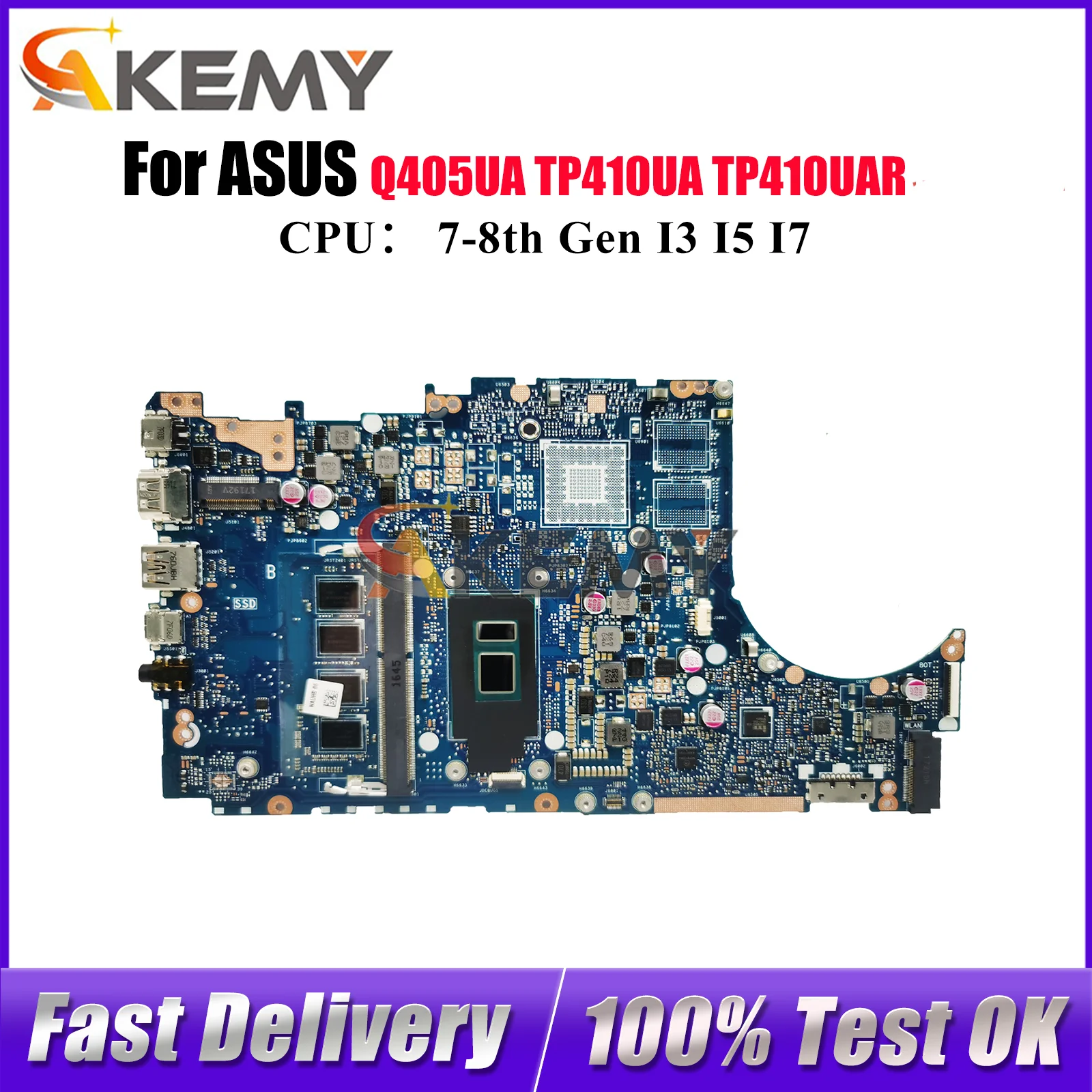 

TP410UA Laptop Motherboard For ASUS TP410UAR TP410UR TP410URR Q405UA TP410UQ TP410UF TP410U Mainboard With I3 I5 I7 CPU tests OK