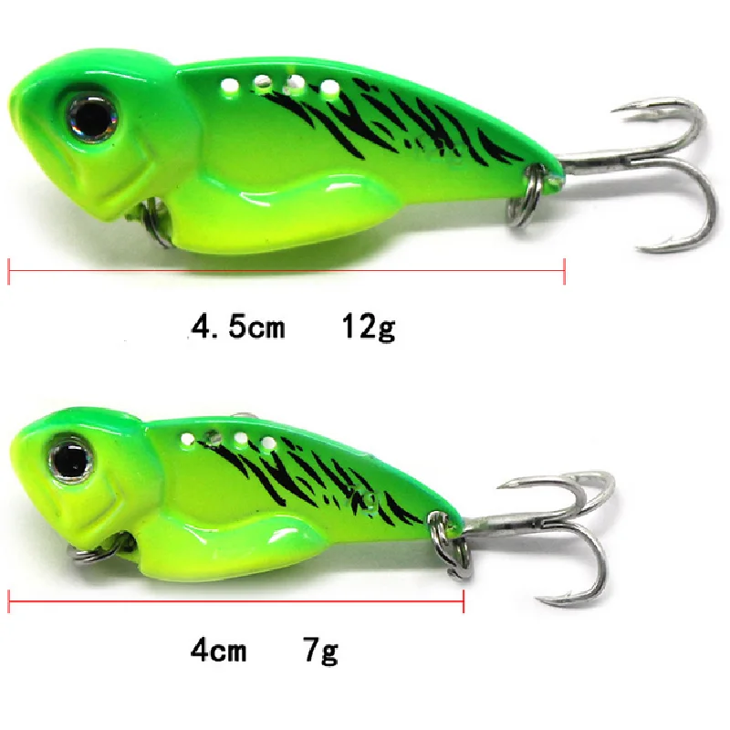 8pcs Metal Blade Fishing Lure Hard VIB Crank Bait Sinking Treble Hook 7-20g