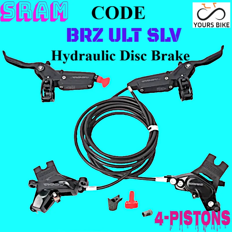 SRAM Code BRZ ULT SLV 4-PISTONS Hydraulic Disc Brake 950-2000mm/950-1950mm  Front & Rear Black MTB GLB bike accessories