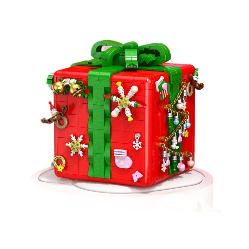 2025 Weihnachtsbausteine-Set, 1000 + PCS, Weihnachtsgeschenkbox, Weihnachtsmann-Modell, Konstruktionsspielzeug, Weihnachts-DIY-Spielzeug, Puzzleschachtel