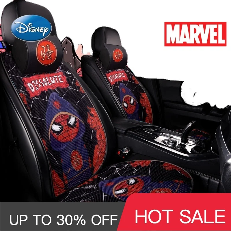 Disney Cartoon Spider-Man Iron Man Ventilation BreathableSeat Four Seasons Universal Car Seat Cushion Car Seat Cover Set