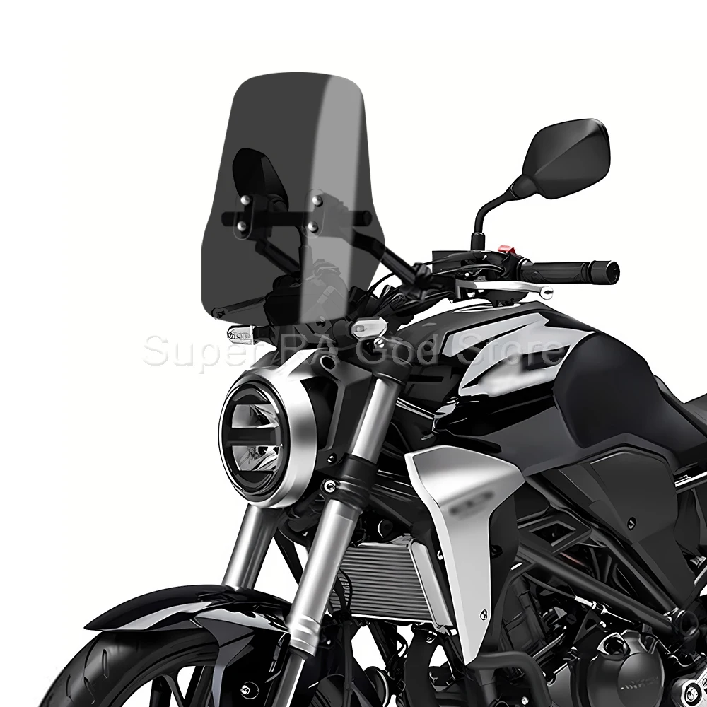 For Honda CB250R CB 250R 2019 Adventure motorcycle front windshield with 12mm navigation bracket tube