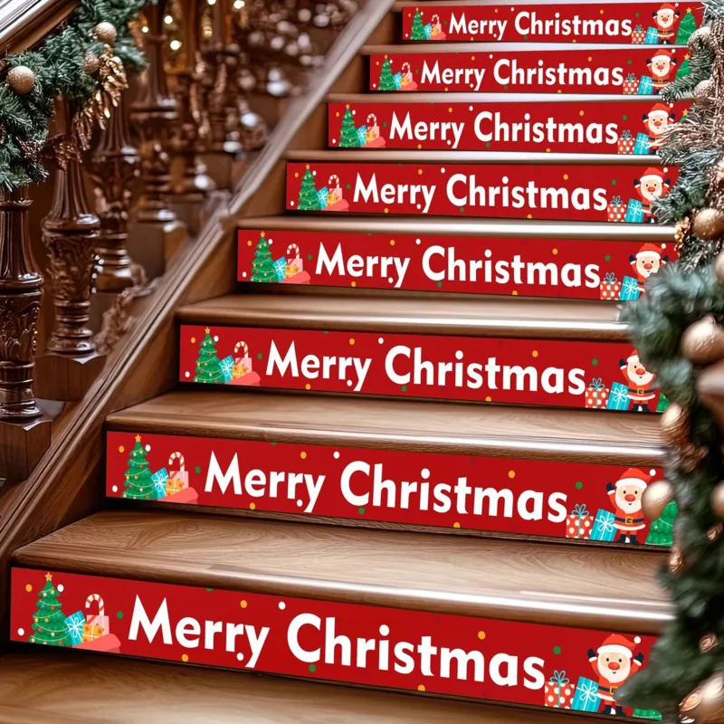 

Christmas Layout Scene Activity Dress Up Stickers Stair Step Paste Store Atmosphere Paste Shop Decoration Waterproof Stickers