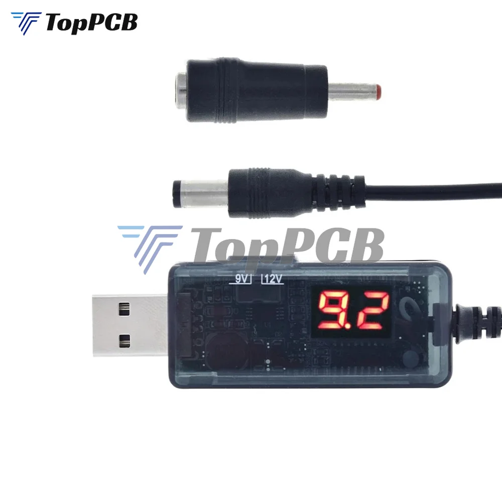 DC 5V to 9V 12V USB Step-up Converter USB Boost Converter Cable + 3.5x1.35mm Connecter For Power Supply/Charger/Power Converter