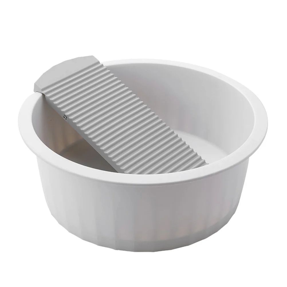 

1 set Plastic Wash Basin for Newborn Clothes Household Baby Laundry Tub Thickened Washboard Durable Non-Slip Portable Grey