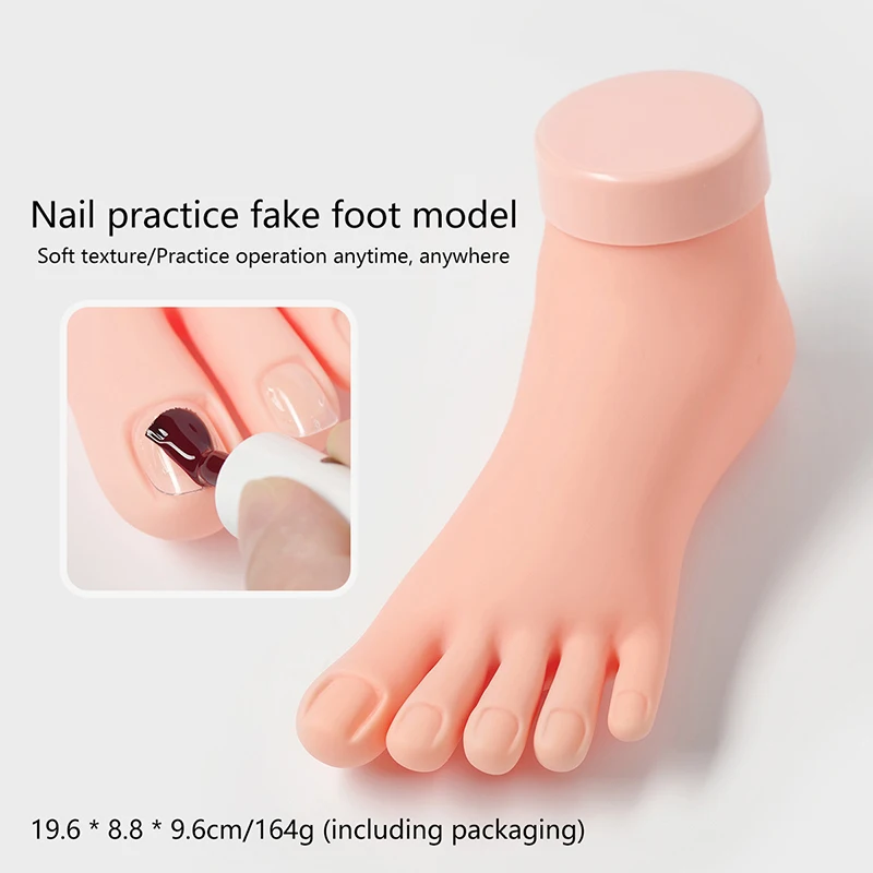 Toe Nail Training Model Flexible Silicone Practice Fake Foot Prosthetic False Nails Display Stand Soft Pedicure Tool