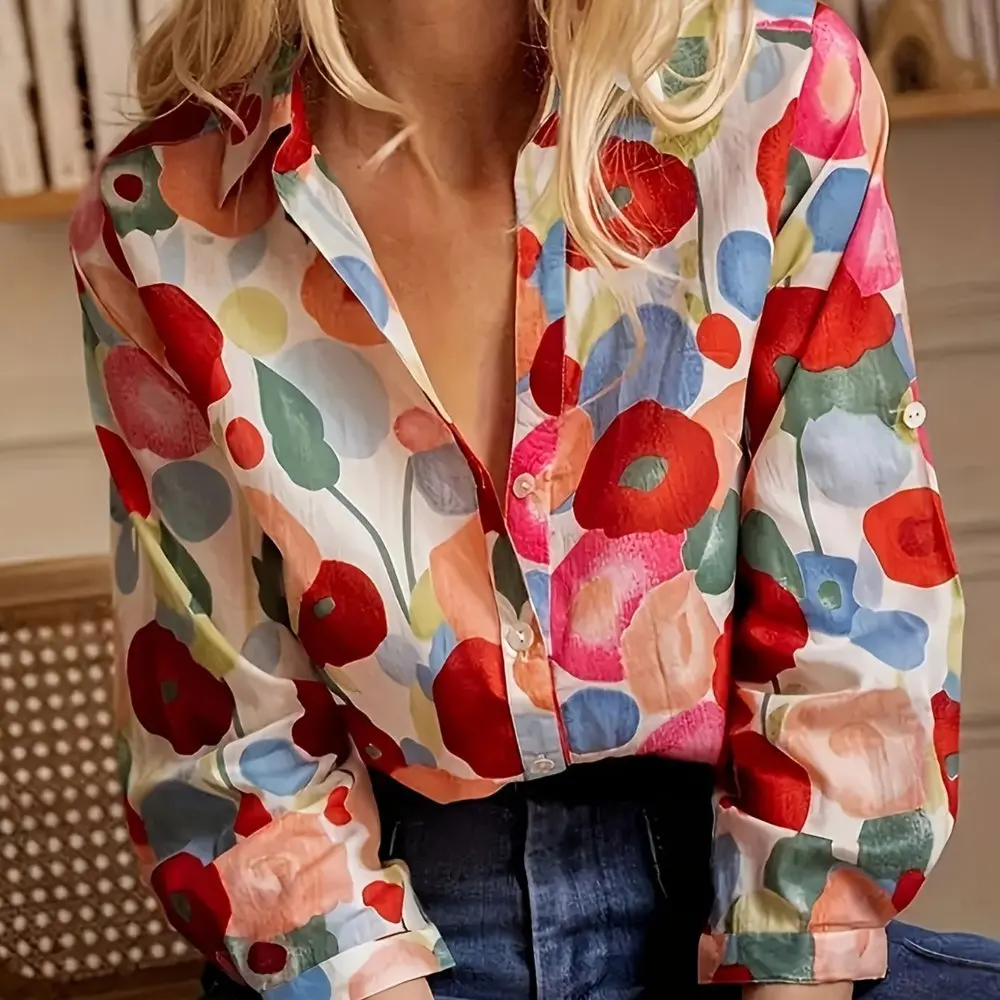 

Женские рубашки, осень-зима 202, стильные элегантные повседневные рубашки в клетку с длинными рукавами и лацканами