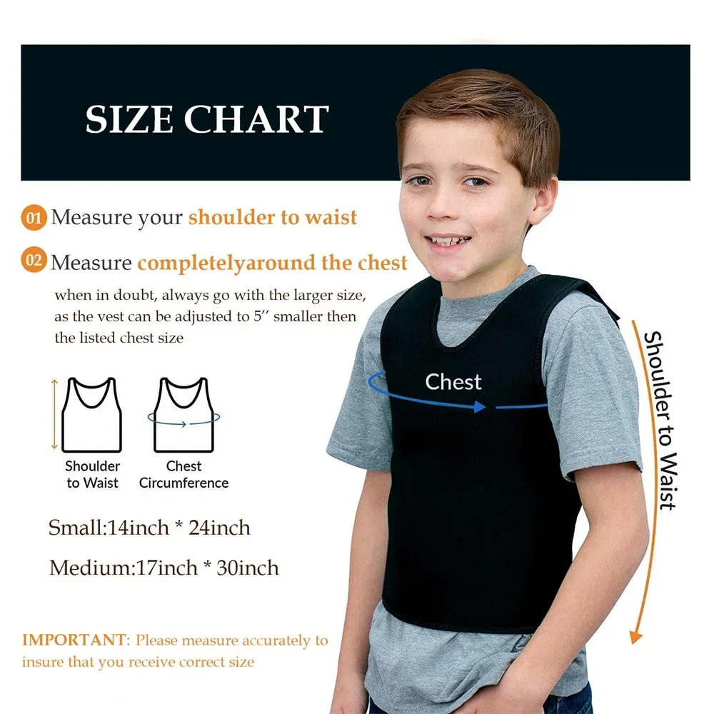 Sensory Compression Vest Weighted Vest Low-Pressure Comfort Against For Kids Teens Autism Hyperactivity Mood Processing Disorder