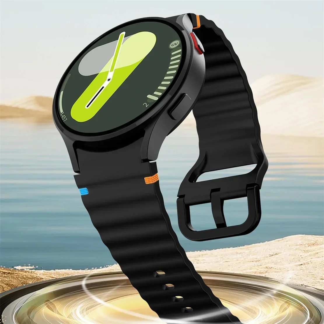 1:1 Original Strap for Samsung Galaxy Watch 7/FE/ 5 pro/6/4 Classic 44mm 40mm Silicone correa wrist Bracelet Galaxy Watch 7 band