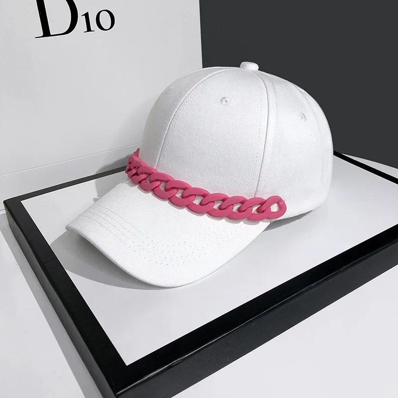 2023 new Color chain baseball cap for women summer sunshade peaked cap casual couple out of the street sun protection sun hat