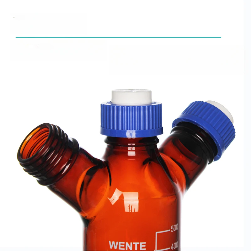 Multi-port Mobile Phase Solvent Bottle Liquid Chromatography Blue Cap Reagent Bottle Storage Bottle
