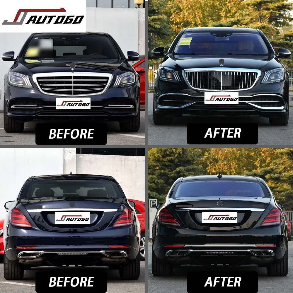 Body Kit For Benz S-Class W222 2014 2015 2016 2017 2018 2019 2020 Update to  with Front+Rear Bumper  Lamp+Grille assy