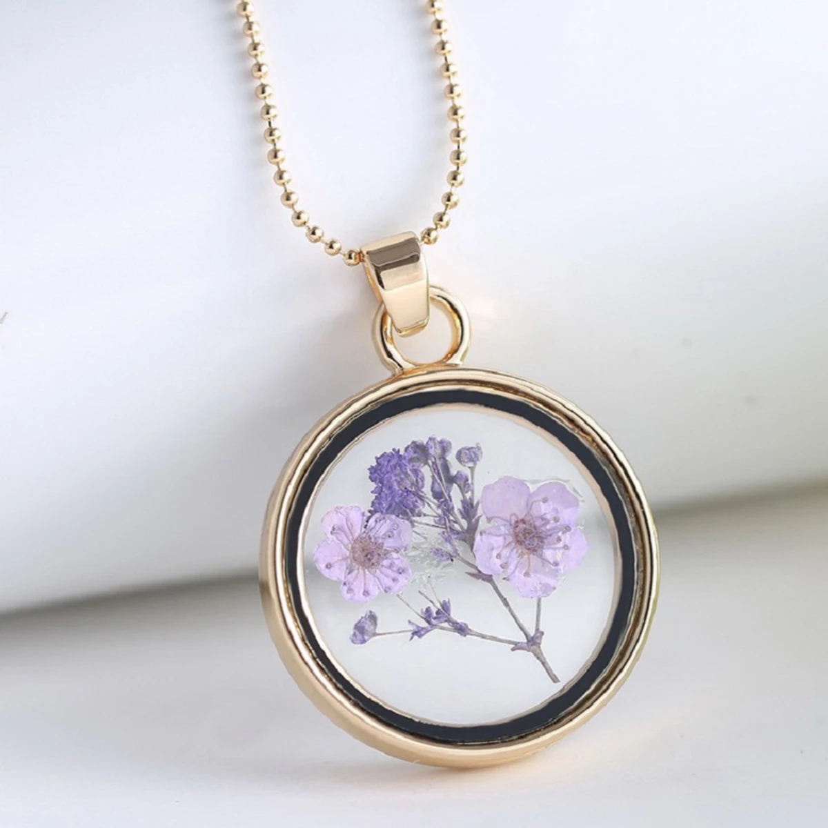 

Dried Flower Necklace Women Clavicle Chain Jewelry Suitable Occasion Party Wedding Valentines Anniversary Beach Prom Vacation