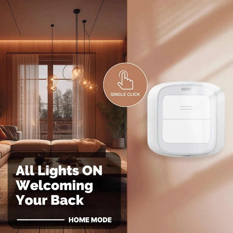 Tuya Wifi Button Scene Switch Wireless Smart Light Wall Switch Low Power Consumption No Wiring For One Tap To Run Durable