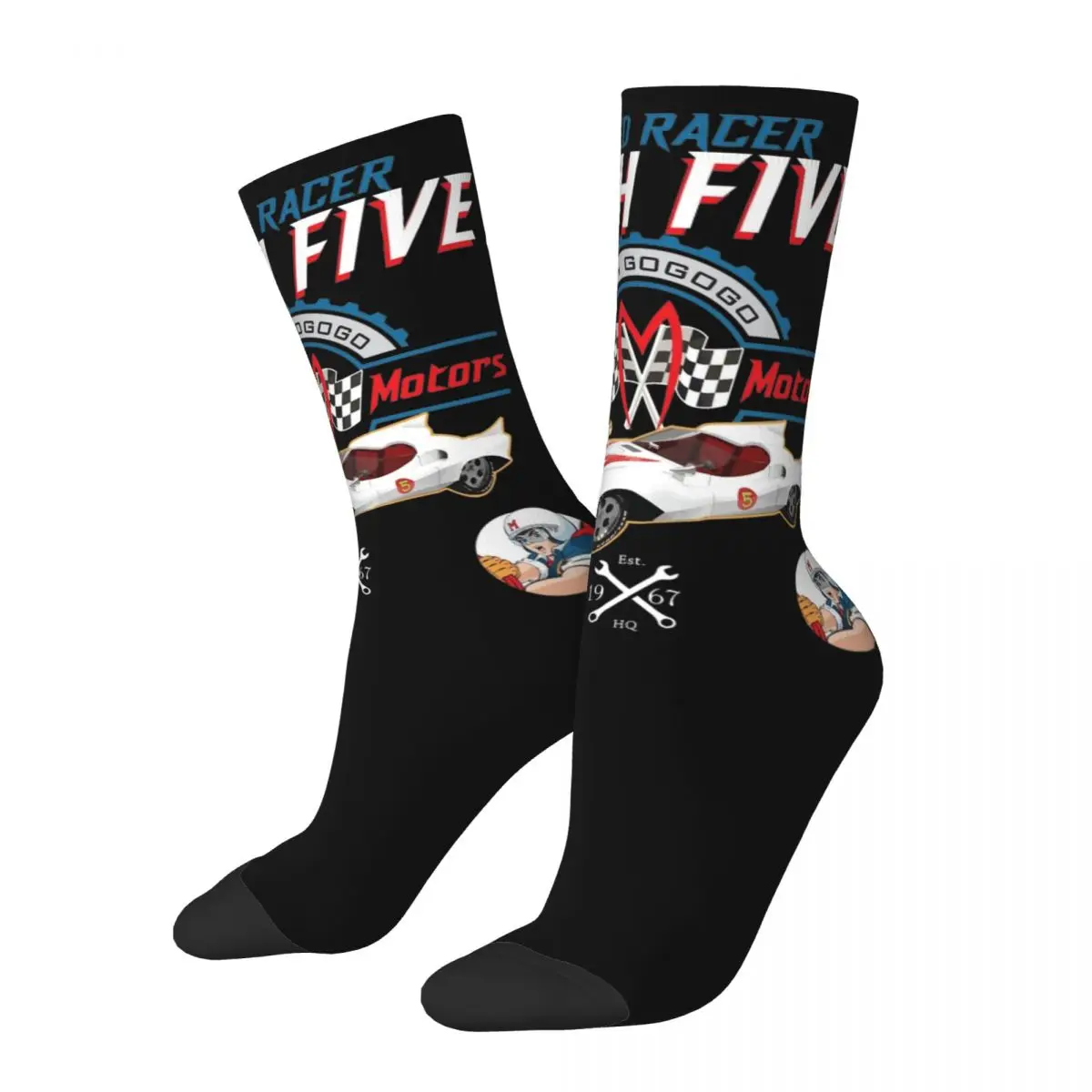 

Winter Warm Casual Men's Women's Speed Racer Mach 5 Mifune Motors Socks Breathable Basketball Socks