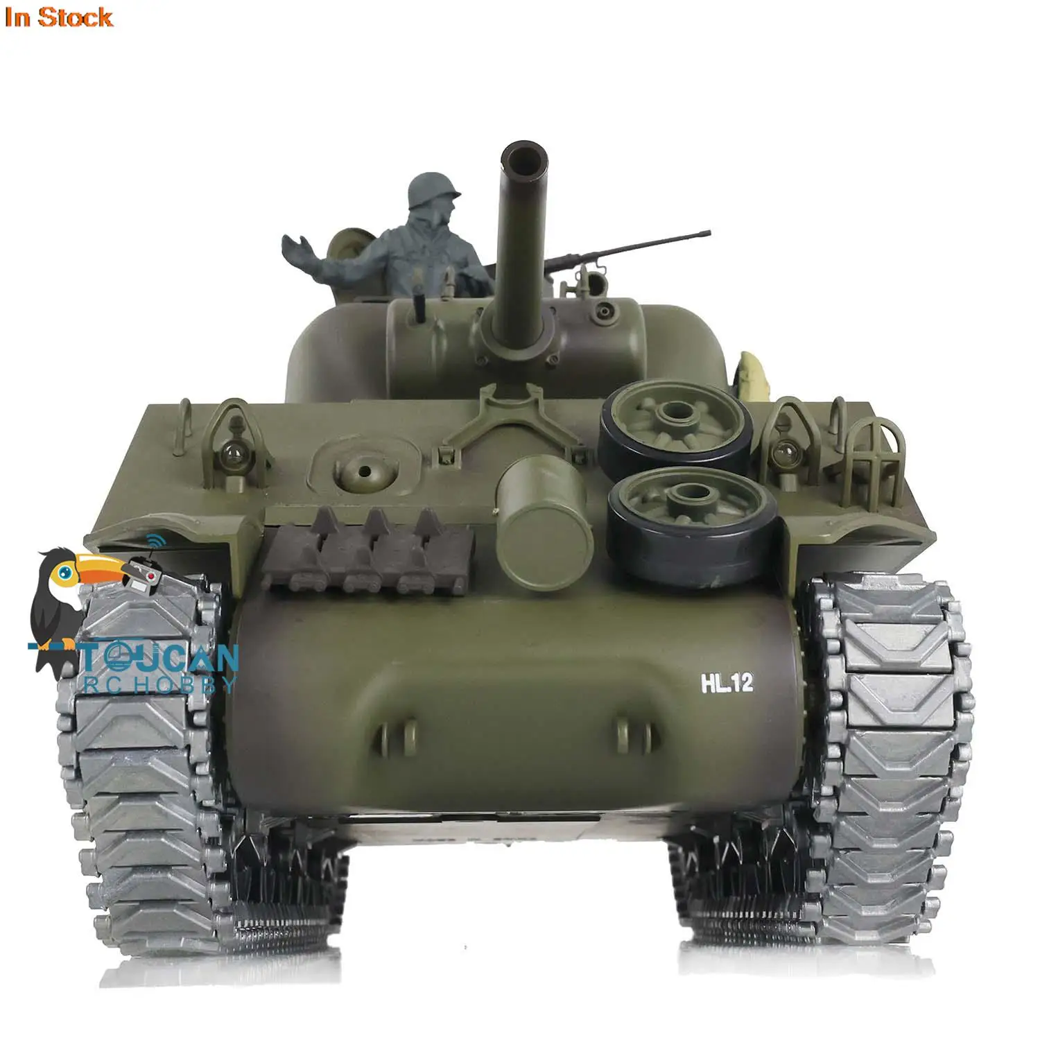 1/16 Henglong aangepaste 7.0 M4A3 Sherman RC tank 3898 met vat terugslag 360 ° Metalen afstandsbedieningsmodel voor militaire hobbyisten