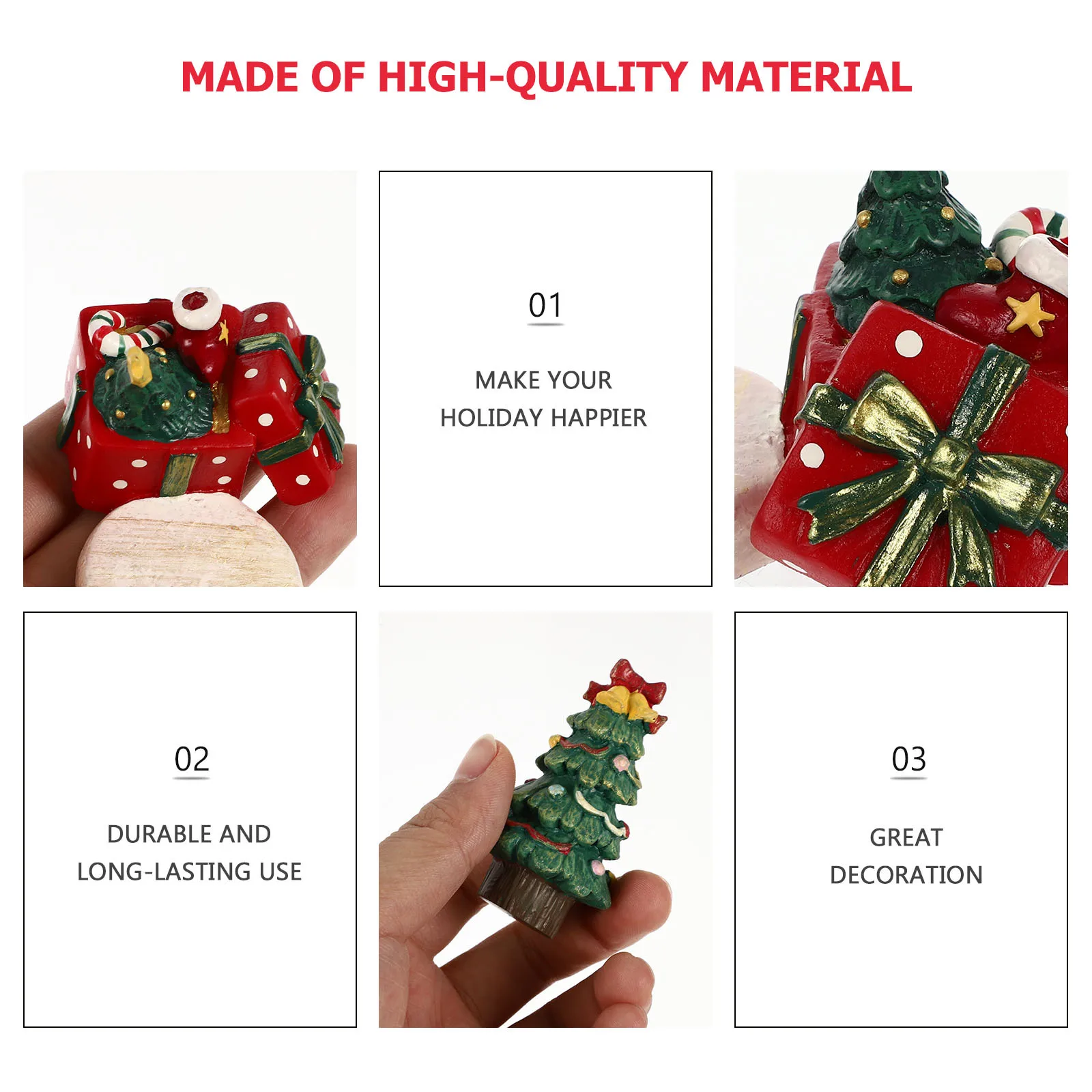 

2Pcs Christmas Decor Resin Crafts Festive Desktop Ornament for Living Room Mall Hotel Xmas Decoration Supplies