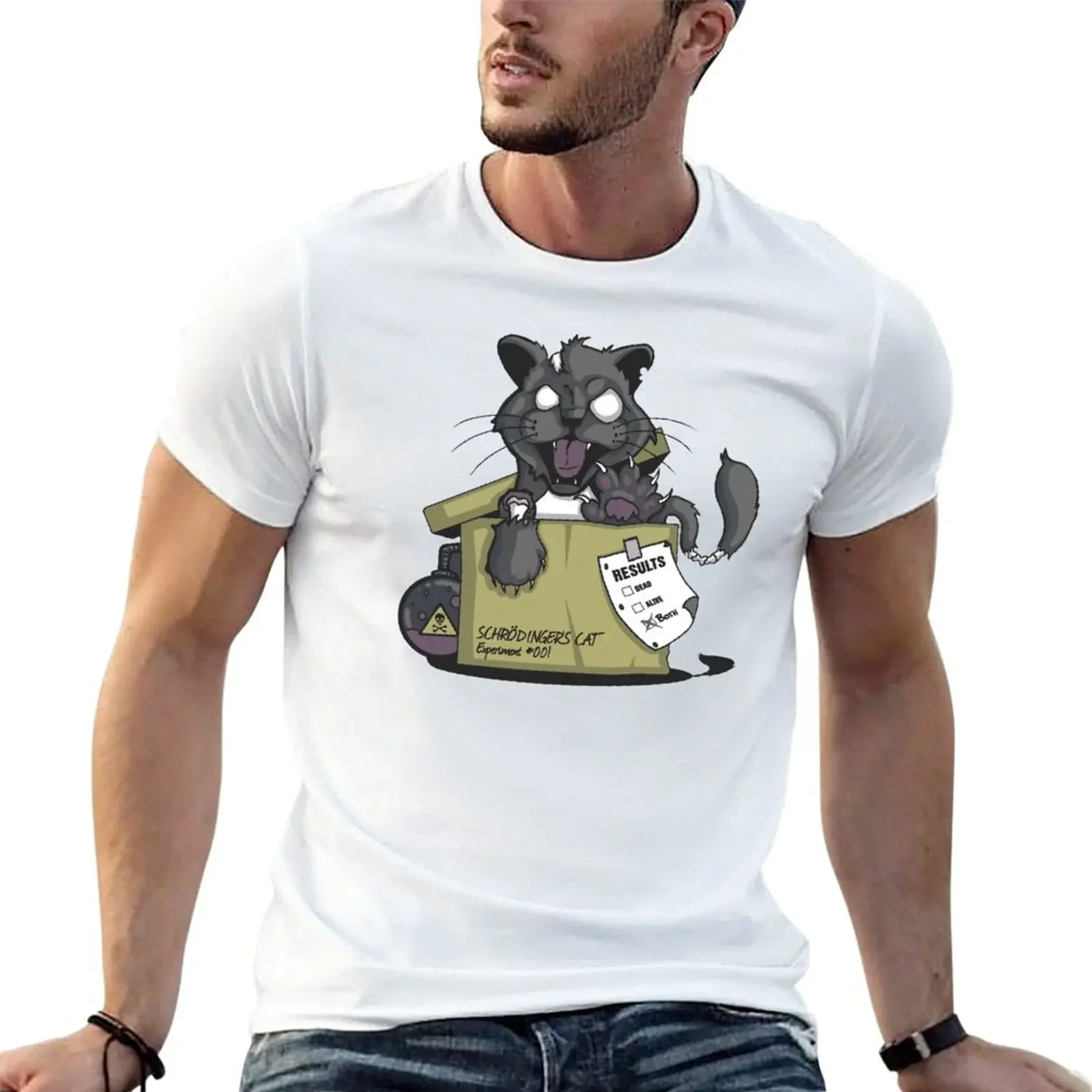 New Schrodinger's cat T-Shirt Short sleeve tee summer tops summer top mens champion t shirts