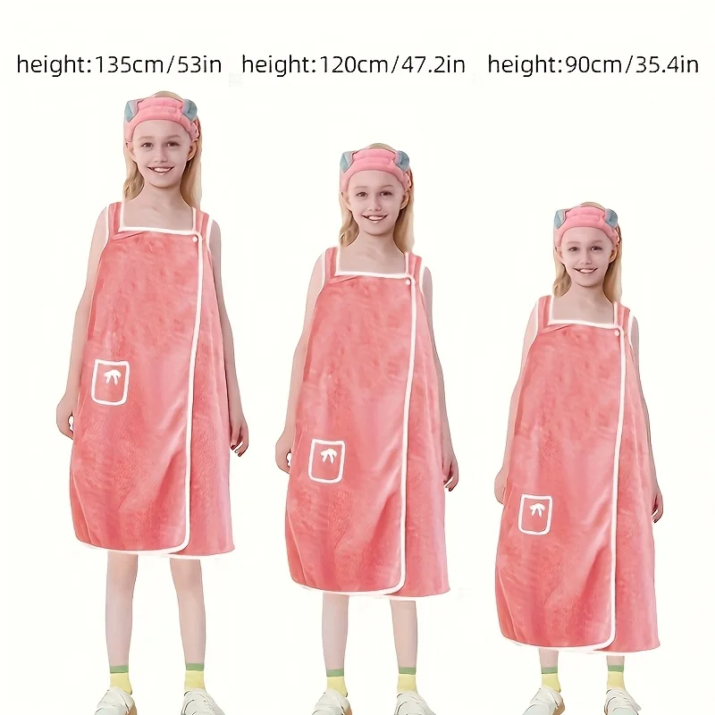 رداء حمام ناعم وماص للشباب - منشفة حمام مريحة يمكن ارتداؤها مع جيب للأولاد والبنات، ديسي حديثة ذات طابع مساحة