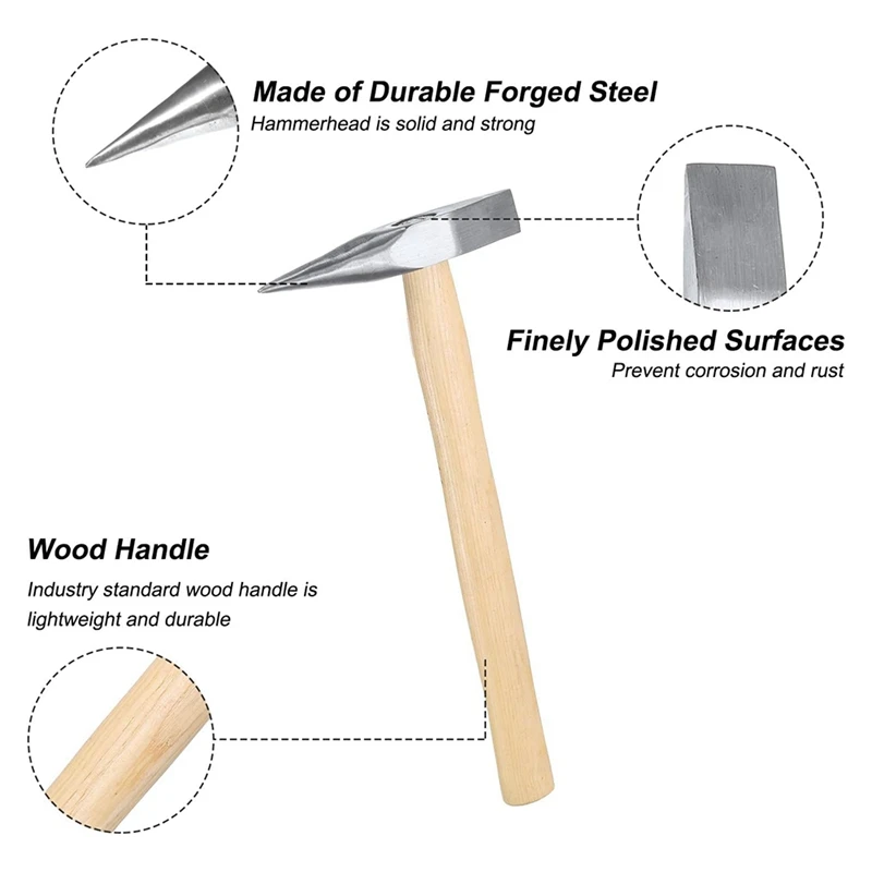 2 ชิ้น 9 ออนซ์เชื่อม Chipping Hammer เหล็ก - ค้อนช่างไฟฟ้าค้อนพร้อมที่จับไม้สําหรับถอด Repairing-AT64