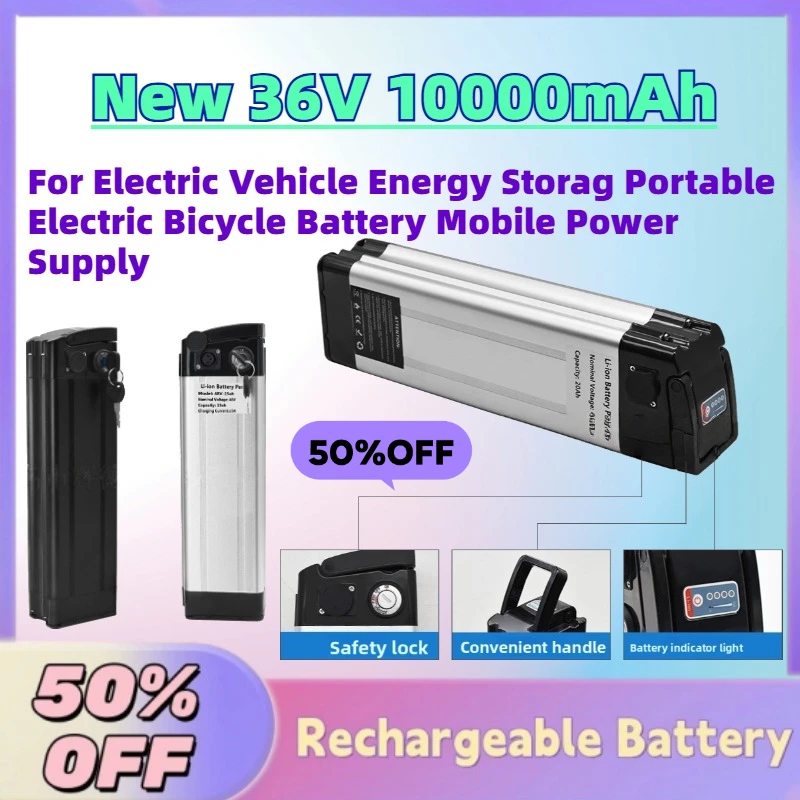 

New 36V 10Ah Silver Fish Li-Ion Battery for Electric Vehicle Energy Storag Portable Electric Bicycle Battery Mobile Power Supply