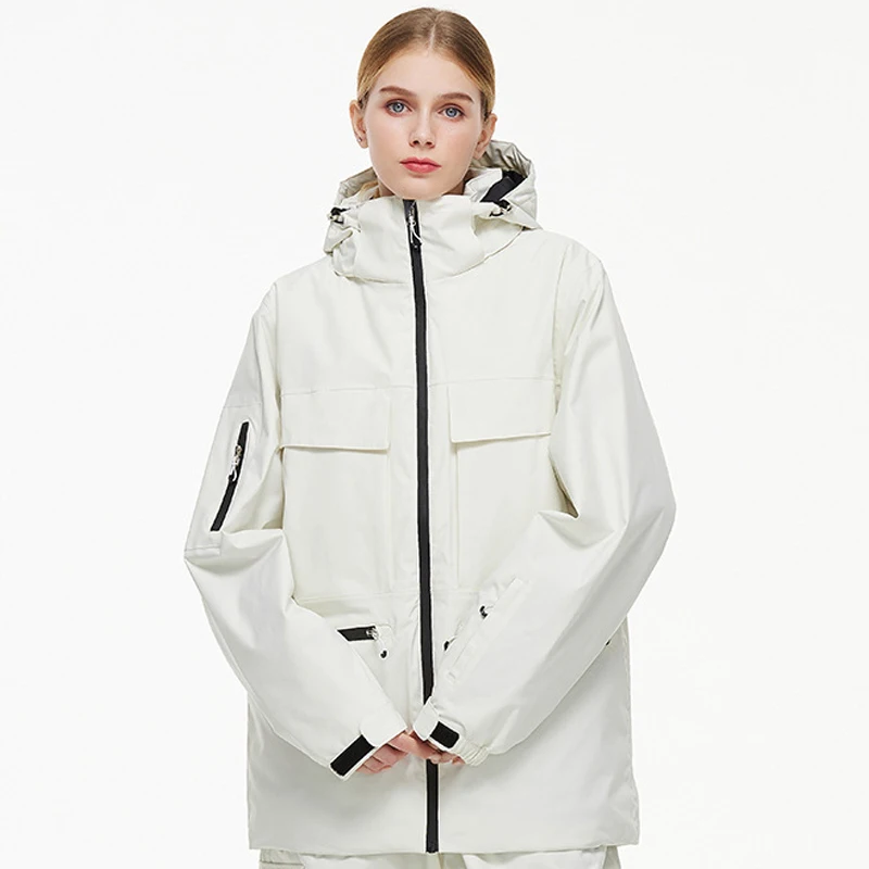 เสื้อโค้ทสำหรับผู้ชายเล่นสโนว์บอร์ดกันน้ำได้, เสื้อแจ็คเก็ตสกีมีฮู้ดเสื้อกันลมรถจักรยานยนต์เสื้อผ้ากันหิมะสำหรับผู้หญิง
