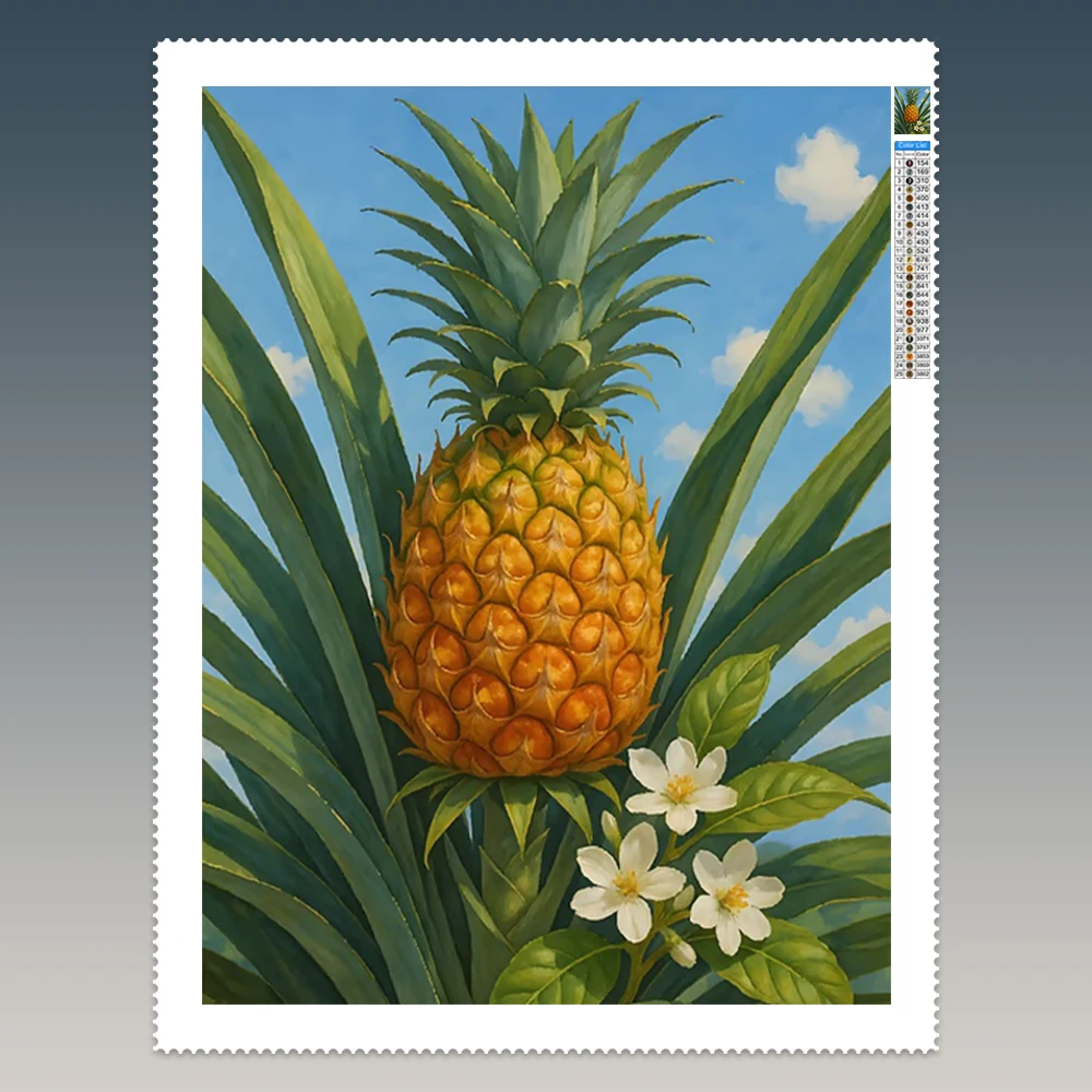 Food Art DIY Diamond Painting Kit Fruit Pineapple Picture 5D Diamond Embroidery Stylish Home Wall Decor