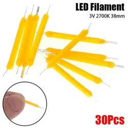 30Pcs Durable DC3V COB LED Filament Diodes Lighting Tool Bulb Lamp Parts Incandescent Light Accessories DIY LED Beads