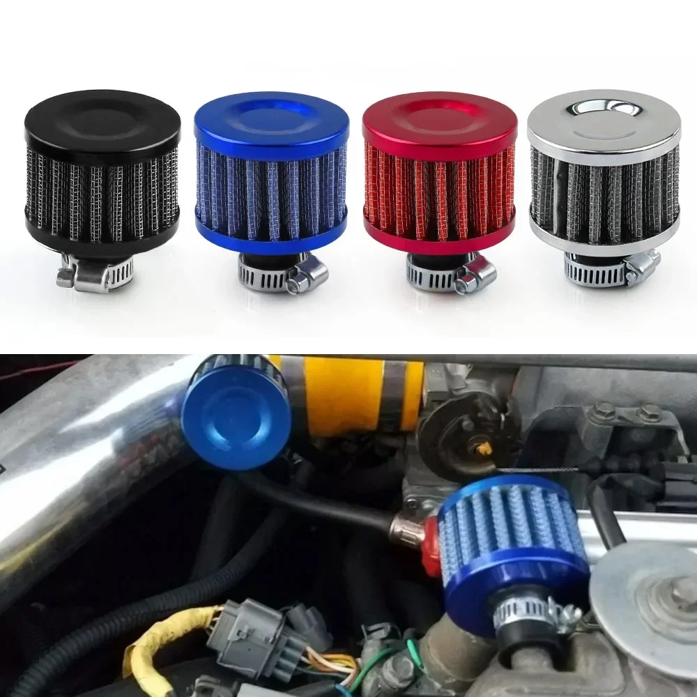 1PCS 12mm Air Filter Interface Motorcycle Air Filters Auto Cold Mini Car Cone Cold Intake Filter Turbo Vent Crankcase Breather